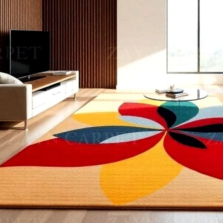 Handcrafted Floral Geometric Multicolor Area Rug
